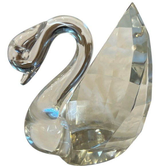 RARE Shannon By Godinger Lead Crystal Swan Sculpture Hand Faceted - Picture 6 of 11